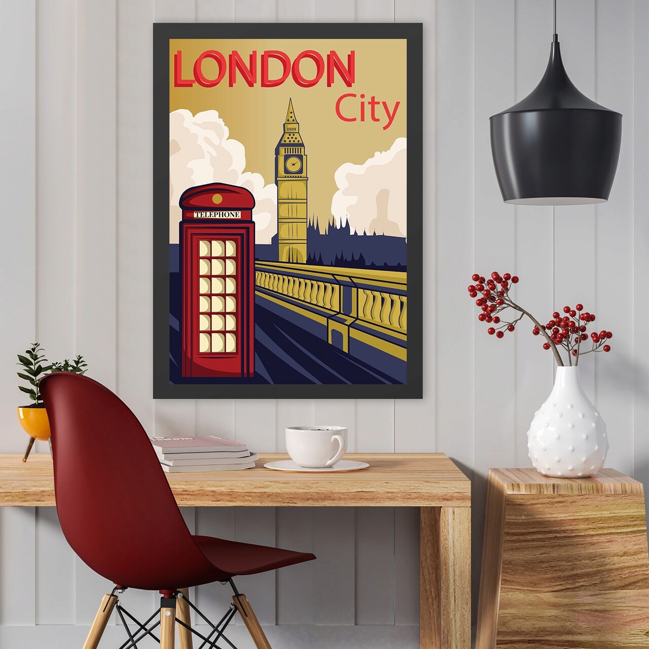 Tablou decorativ, London City (55 x 75), Polistiren, Multicolor - imagine 3